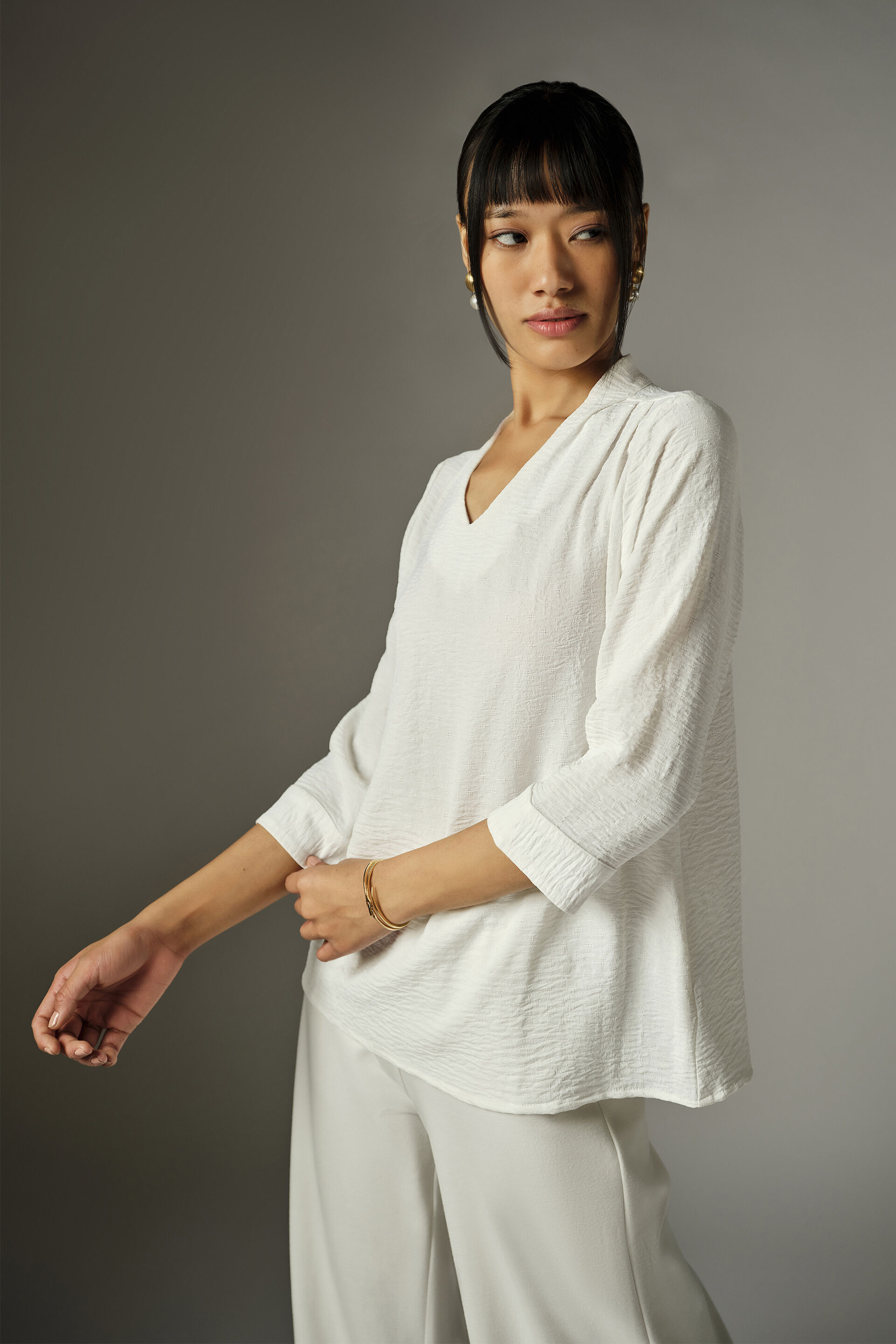 Nerra Crisp White Top, White, image 3